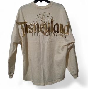 Disneyland Resort Cream Long Sleeve with Gold Logo